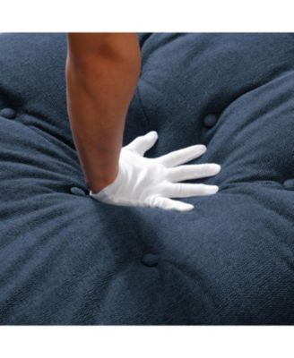 130" U-Shaped Sofa with Console, Cupholders, Sleeper & Chaise (Blue)