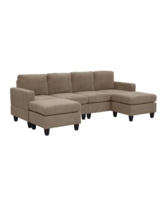 Savannah Modular Corduroy Sectional Sofa with Ottoman