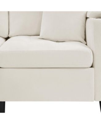 Modern U-Shaped Sectional Sofa with USB & Storage, Beige