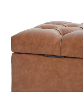 Upholstered Button Tufted Storage Ottoman