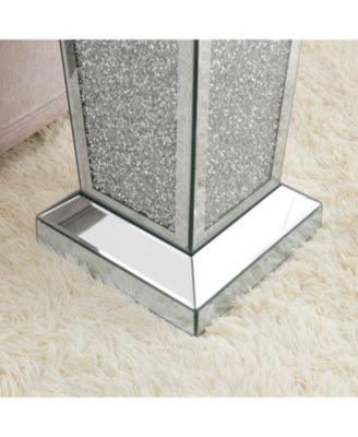 Mirrored Crystal End Table - Modern Accent Side Table