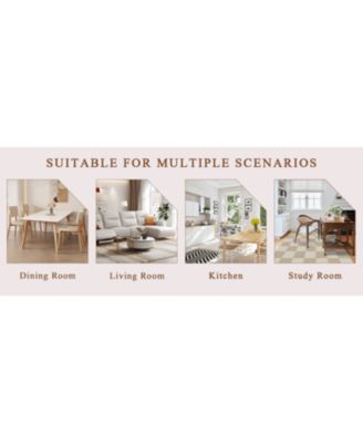 Minimalist Retro Dining Table - Textured Top, Black Metal Legs