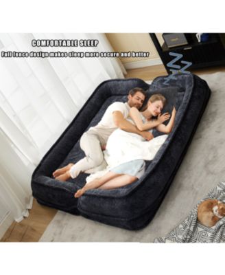 Double Dog Bed Sofa Couch, Extra Large, Adjustable, Chenille Black