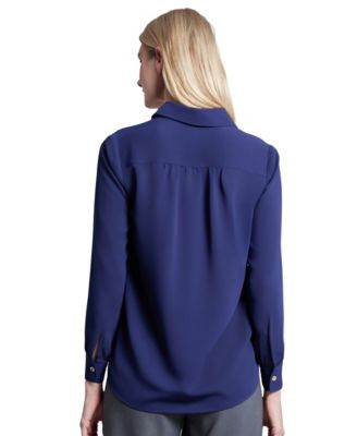 Long Sleeve Shirttail Side Button Popover Tunic
