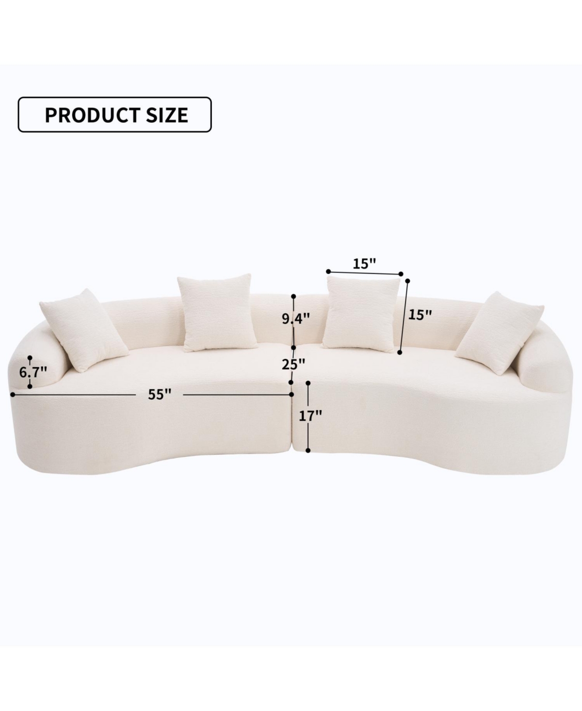 Streamdale Furniture Curved Modular Sectional Sofa
