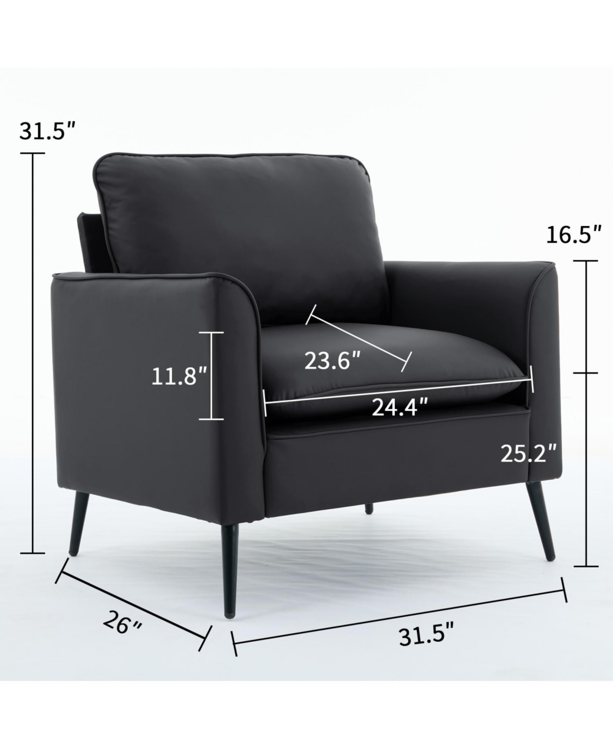 Streamdale Furniture Cat Paw Leather Sofa 2PC Black