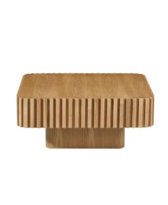 Modern 35" Handcraft Drum Coffee Table - Natural