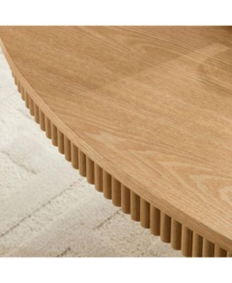 Modern Oval Drum Coffee Table - 47.24 Inch, Natural