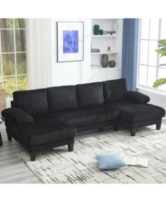 U-Shaped Sofa with Double Chaise, Oversized 4-Seat Couch