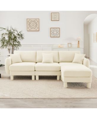 Modern Boucle Sofa with Curved Arms