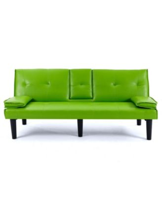 67" PVC Sofa Bed - Foldable with Cup Holder