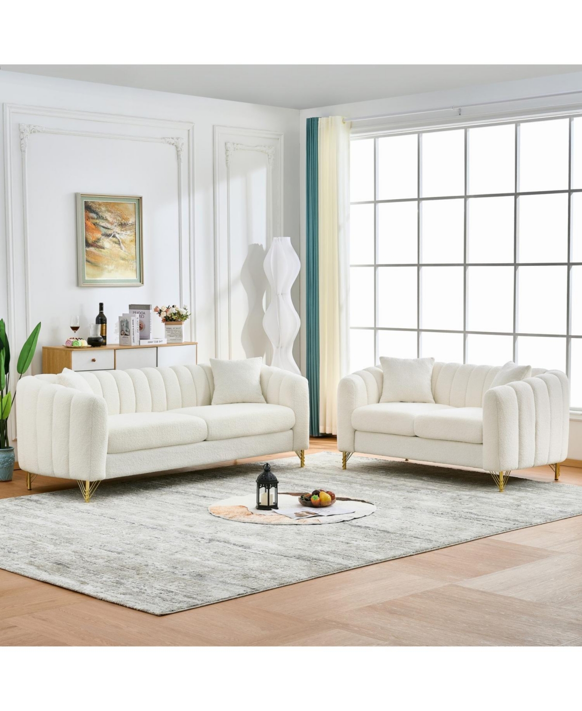 Streamdale Furniture Streamdale Oversized Chenille Sofa, Modern Tufted Couch
