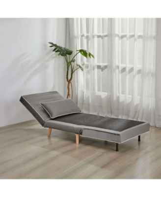 Streamdale Modern Velvet Foldable Sofa Bed Set, Grey