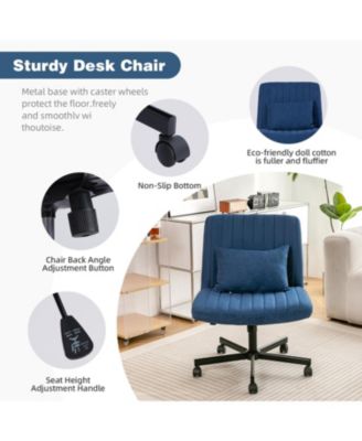 Streamdale Modern Linen Blue Criss Cross Office Chair - Product Details