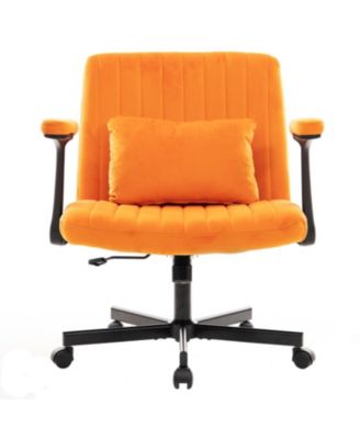  Orange Velvet Criss Cross Office Chair