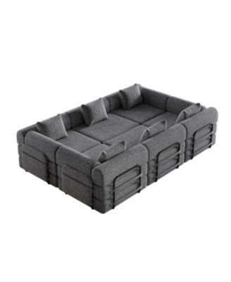 + 6-Seater + Chenille + Convertible with Storage + Sofa Bed