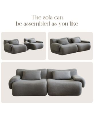 Memory Foam 2-Seater Sofa in a Box - Light Grey