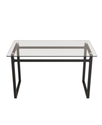 Streamdale 51" Modern Glass Dining Table, Chrome Legs
