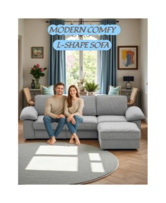 L-Shaped Sectional Sofa with Hidden Storage