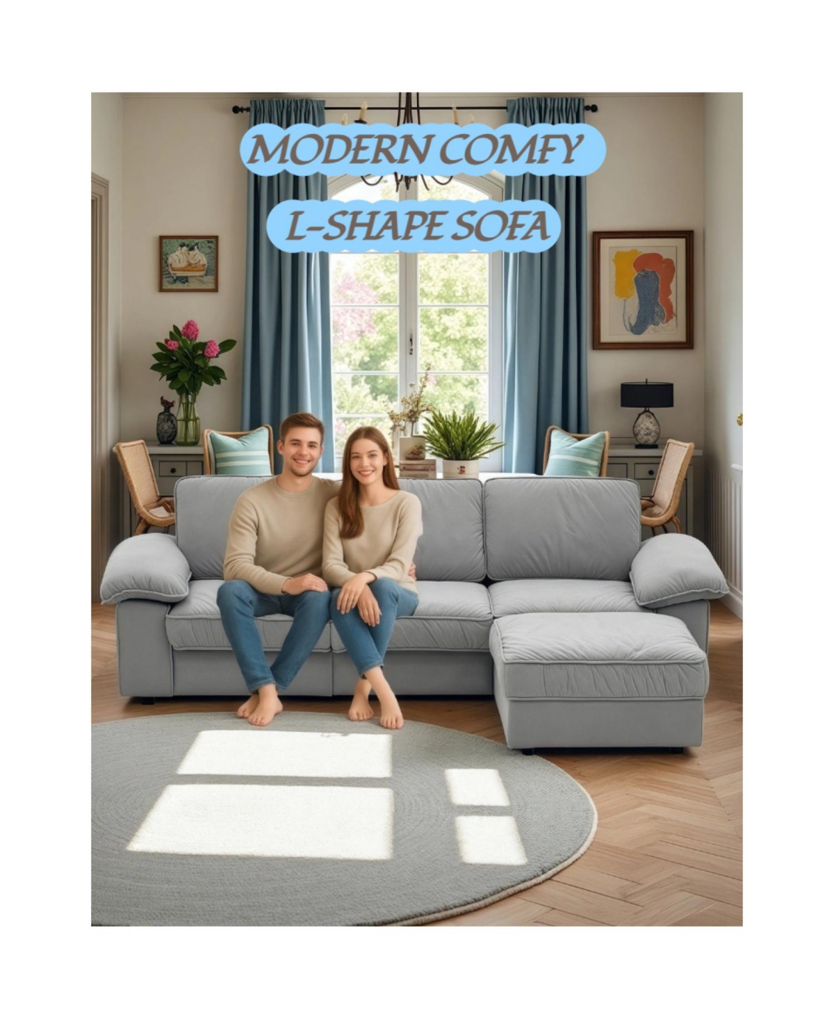 Streamdale Furniture L-Shaped Sectional Sofa with Hidden Storage