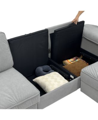 L-Shaped Sectional Sofa with Hidden Storage