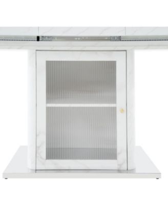  Modern Extendable Marble Dining Table with Storage