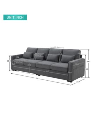 + 4-Seater + Linen + Pockets & Pillows + Sofa