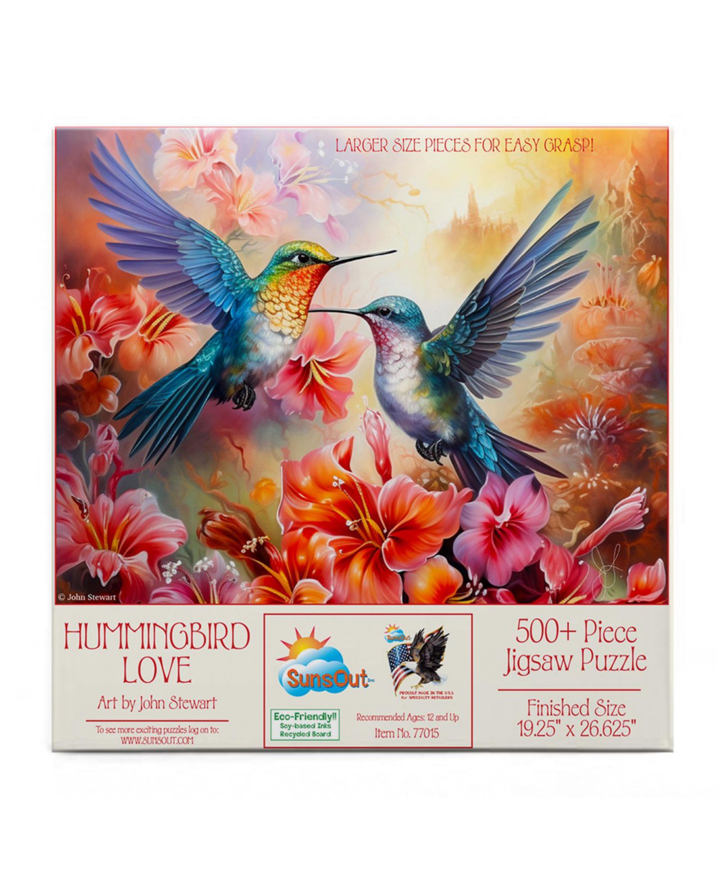 Детский пазл SunsOut Hummingbird Love 500 piece Jigsaw Puzzle for Adults Large Pieces — фото 3