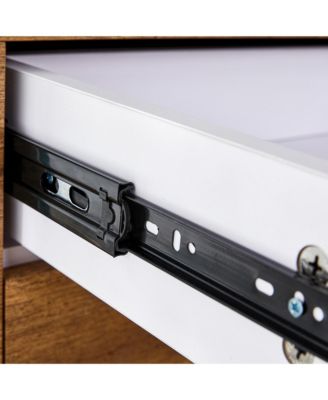 Elegant Double-Drawer Glass Bedside Table