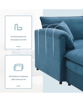 Streamdale 136" Chenille U-Shaped Sectional Sofa with Ottomans