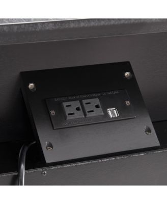 Farmhouse Nightstand with Charging Station and Side Table