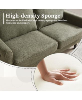 Mid-Century Loveseat with USB, Removable Cover