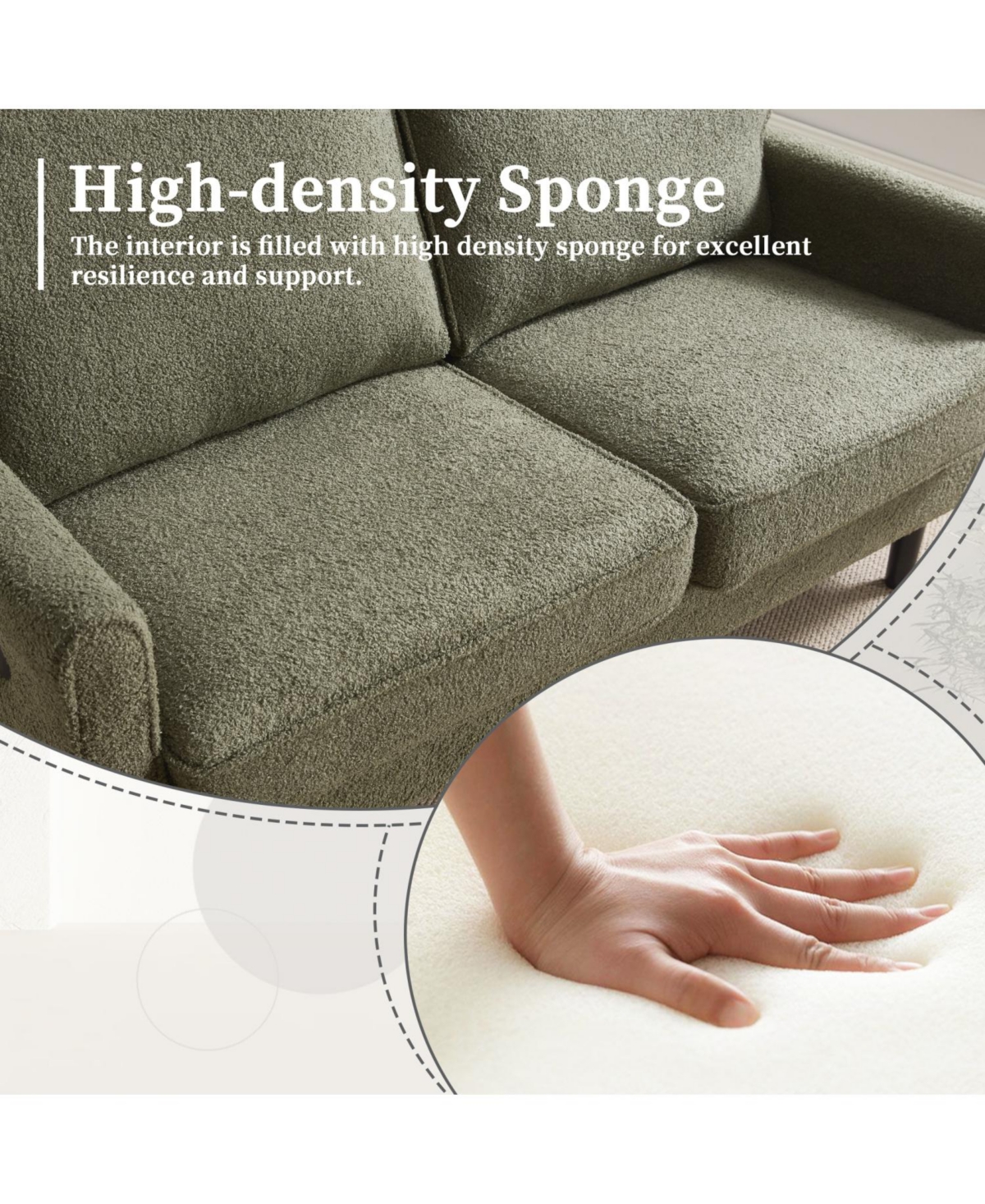 Streamdale Furniture Mid-Century Loveseat with Usb, Removable Cover