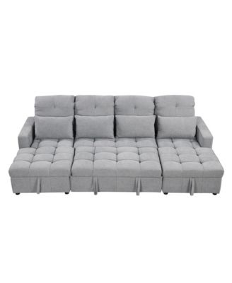 Oversized Sectional Sofa Bed with Storage and USB Ports