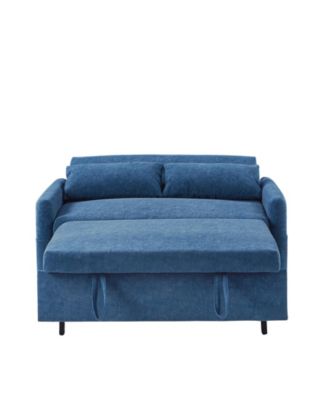 55" Pull Out Sofa Bed with Adjustable Back, Storage, Pillows, USB