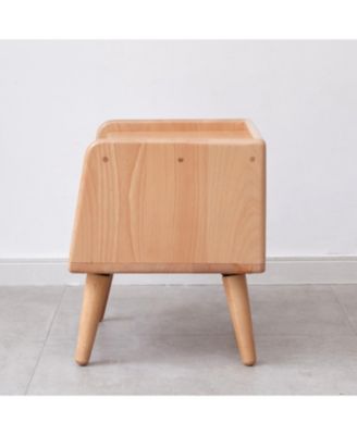Streamdale European Beechwood Bedside Table Modern, Nordic Storage Cabinet