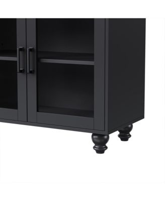 Streamdale Farmhouse TV Stand with Tempered Glass Doors for TVs up to 70