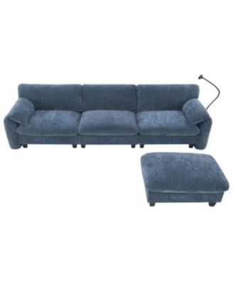 108" Modular Sectional Sofa Wide Seat USB Charger Ottoman