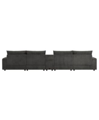 Sectional Sofa with Bluetooth USB Storage & Ottoman
