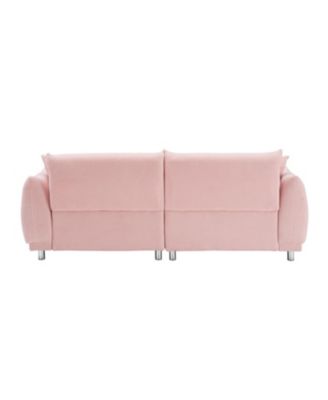 Pink Teddy Fleece Sofa with Pillows