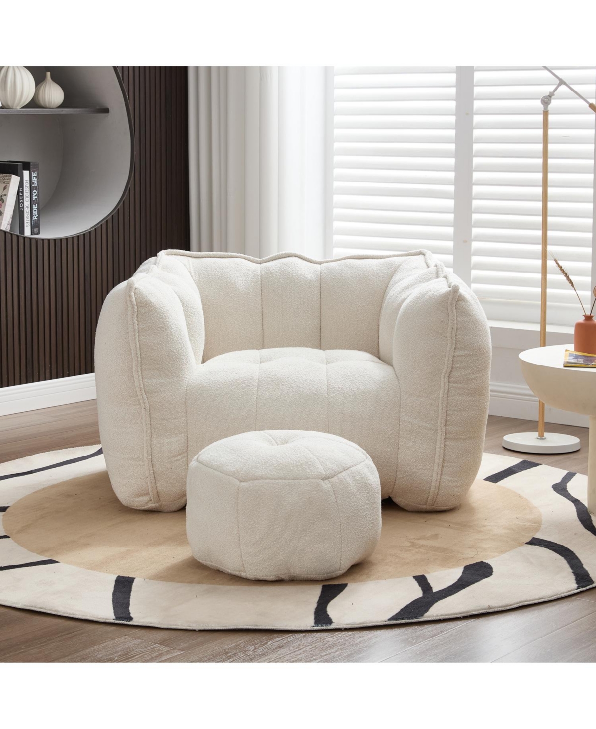 Streamdale Furniture Soft Bean Bag Chair with Footstool