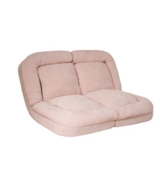 Convertible Fold-Out Double Sofa Bed Pink