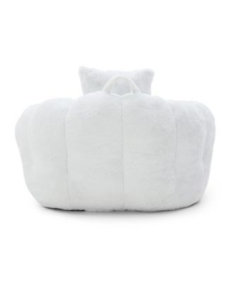 Giant Faux Fur Bean Bag Chair with Footstool