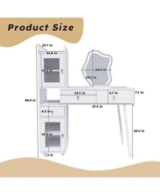 Vanity Dressing Table with LED Mirror & Storage