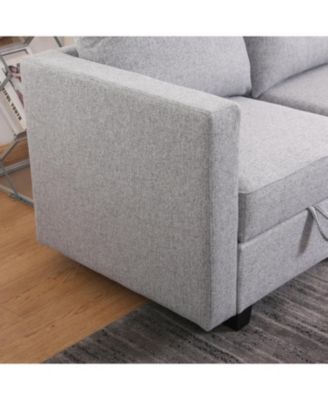 Convertible Modular Sectional Sofa with Storage & Reversible Chaise