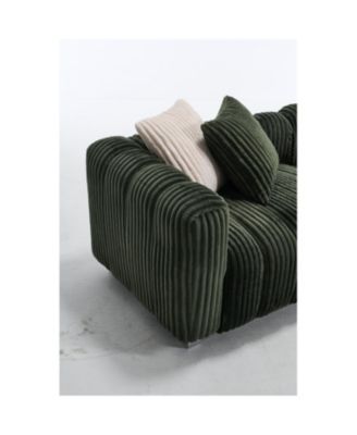 114" Corduroy Sofa with Ottoman