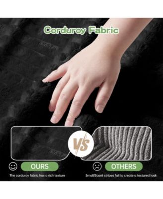 Slipcovered U Shape Sectional Sofa Black