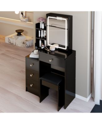 LED Mirror Vanity Table with Stool