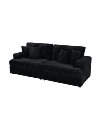Corduroy 3-Seater Sofa w/ 4 Pillows