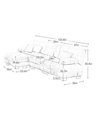 Luxury Modular Sectional Sofa - Chenille Blue